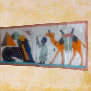 VINTAGE HANDMADE EGYPTIAN APPLIQUE WALL ART
